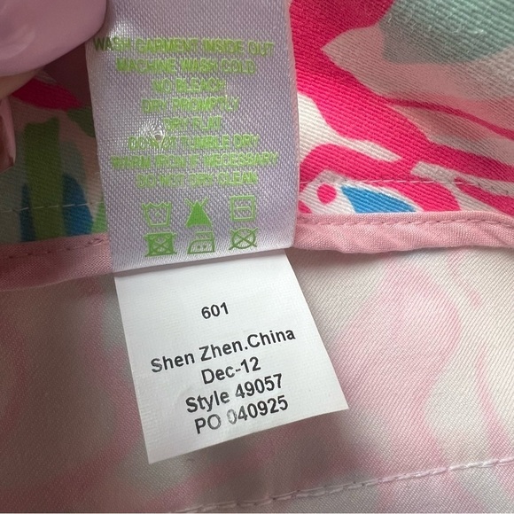 Lilly Pulitzer Women’s Flutter Blue Lucky Charm Floral Preppy Ankle Pants, Sz 6 - Picture 8 of 11